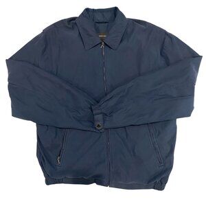 St. Johns Bay Navy Workwear Jacket M w/ Phone Pouch